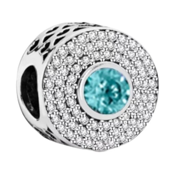 925 Sterling Silver Blue Wave Charm - Picture 1 of 7